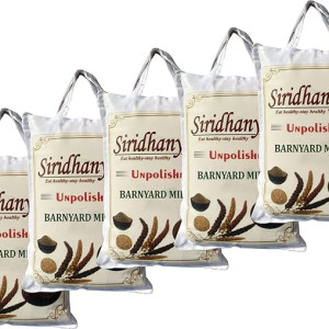 Siridhanya Unpolished and Organic (Barnyard Millets 920gm pack of 5, Gross wt 4600gm) Organically Grown from Karnataka