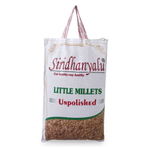 Siridhanya Unpolished and Organic Little Millets 250gm pack, Gross wt 400gm) Organically Grown from Karnataka